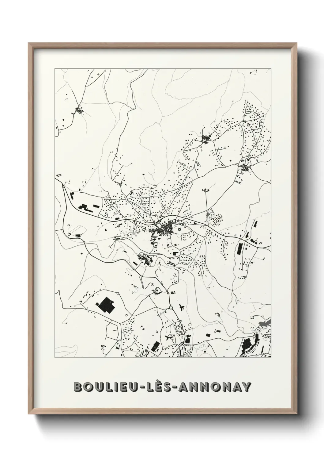 Un poster carte Boulieu-lès-Annonay