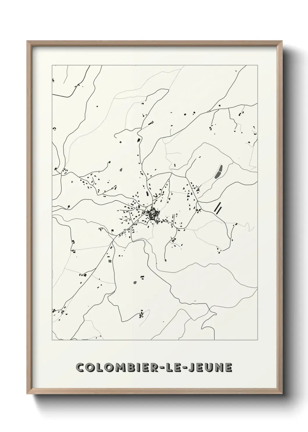 Un poster carte Colombier-le-Jeune