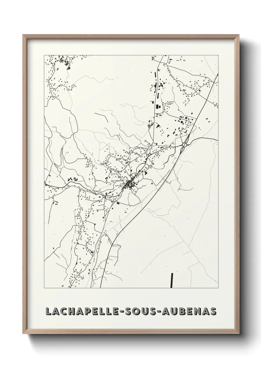 Un poster carte Lachapelle-sous-Aubenas