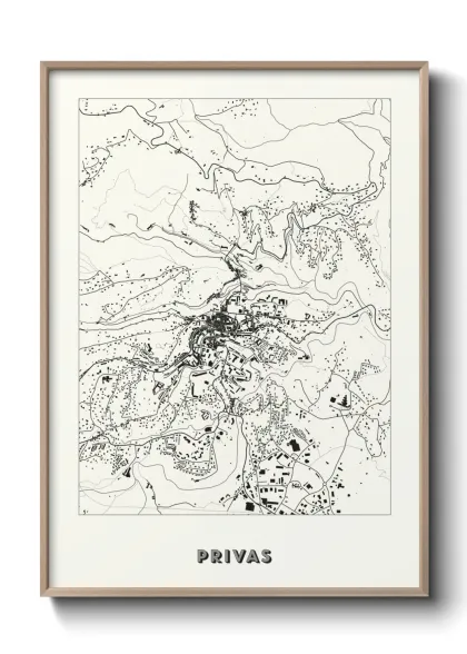 Une affiche de carte sur Privas