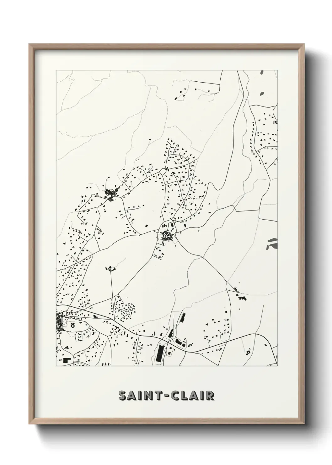 Un poster carte Saint-Clair