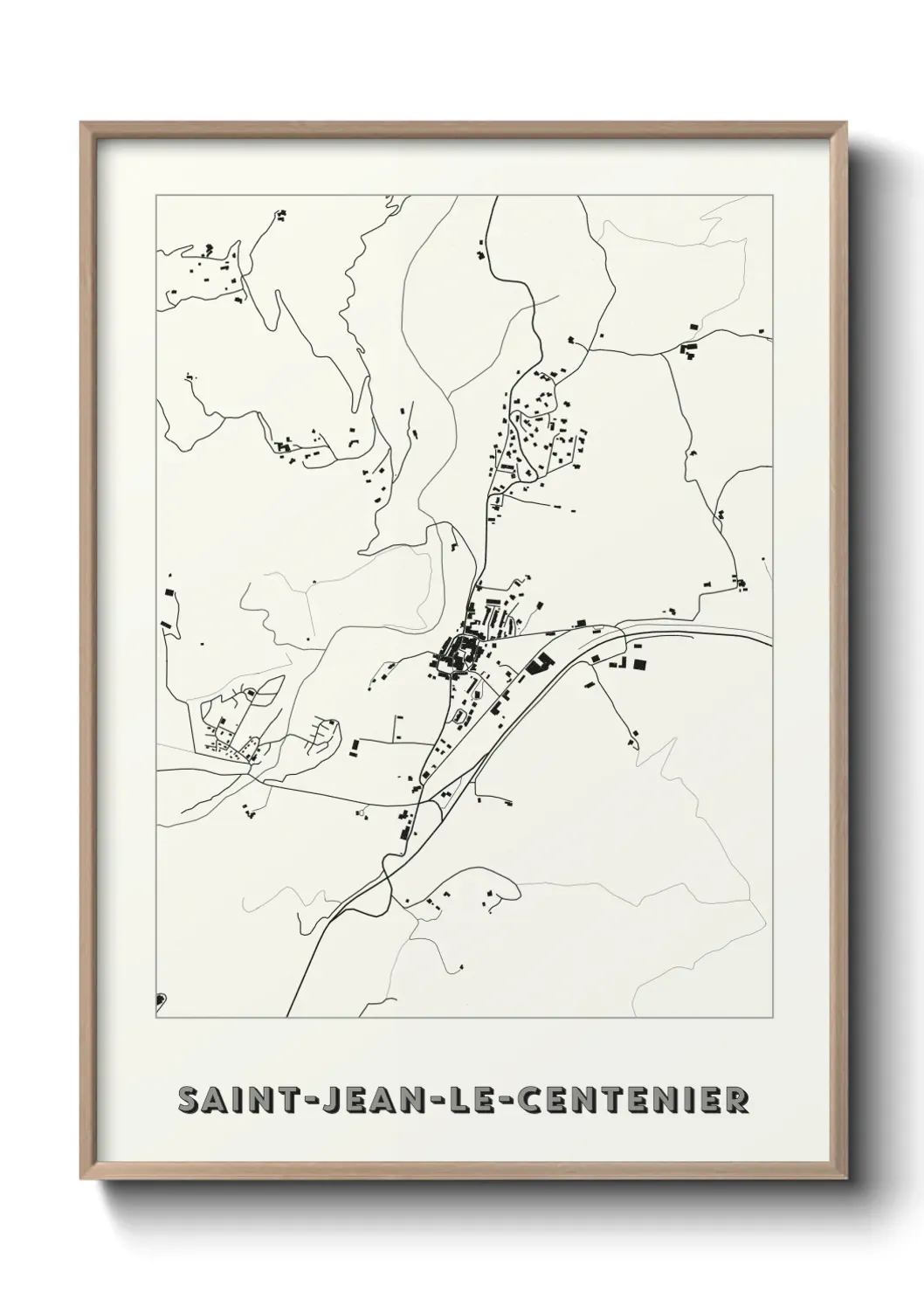 Un poster carte Saint-Jean-le-Centenier
