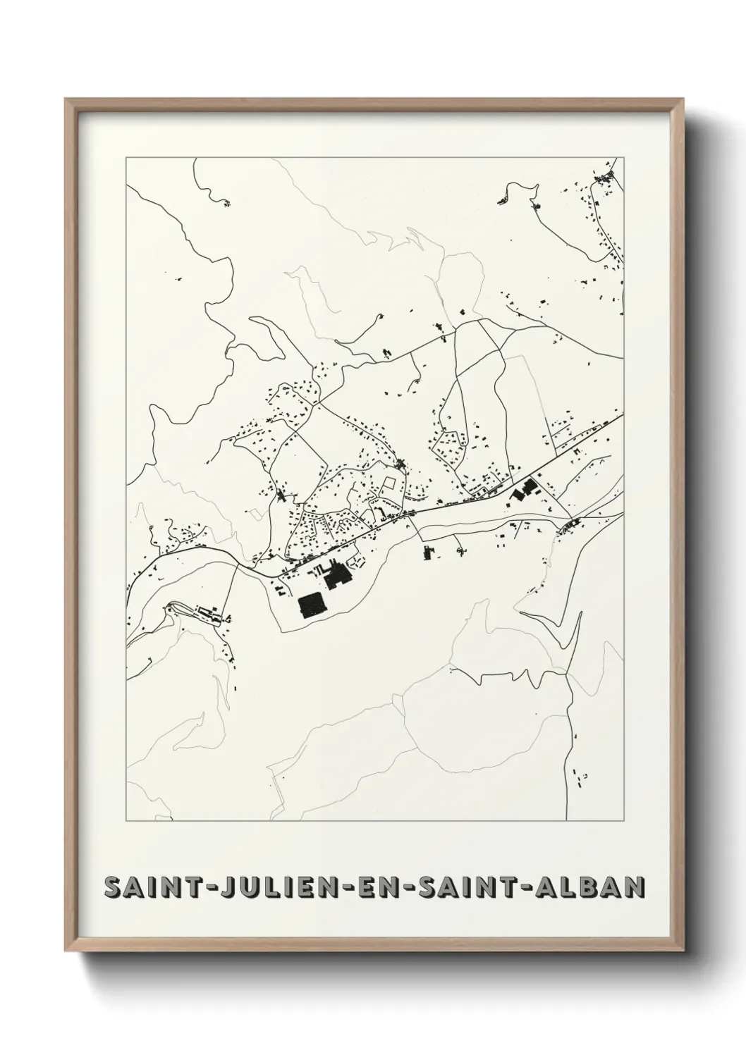 Un poster carte Saint-Julien-en-Saint-Alban