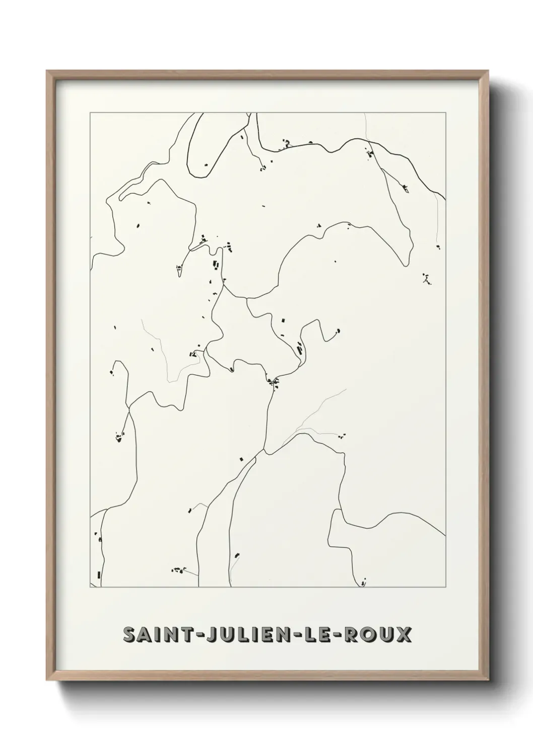 Un poster carte Saint-Julien-le-Roux
