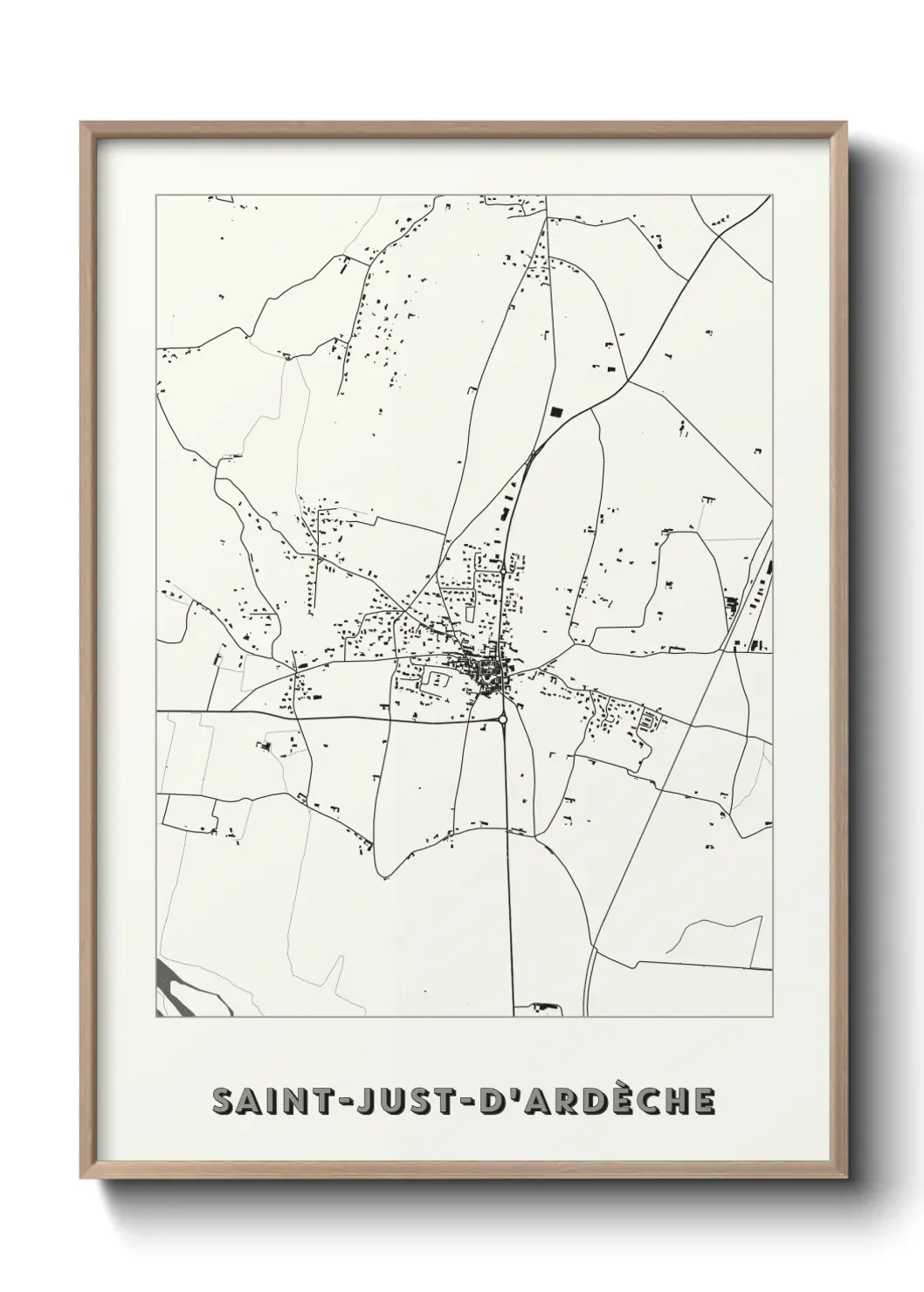 Un poster carte Saint-Just-d'Ardèche