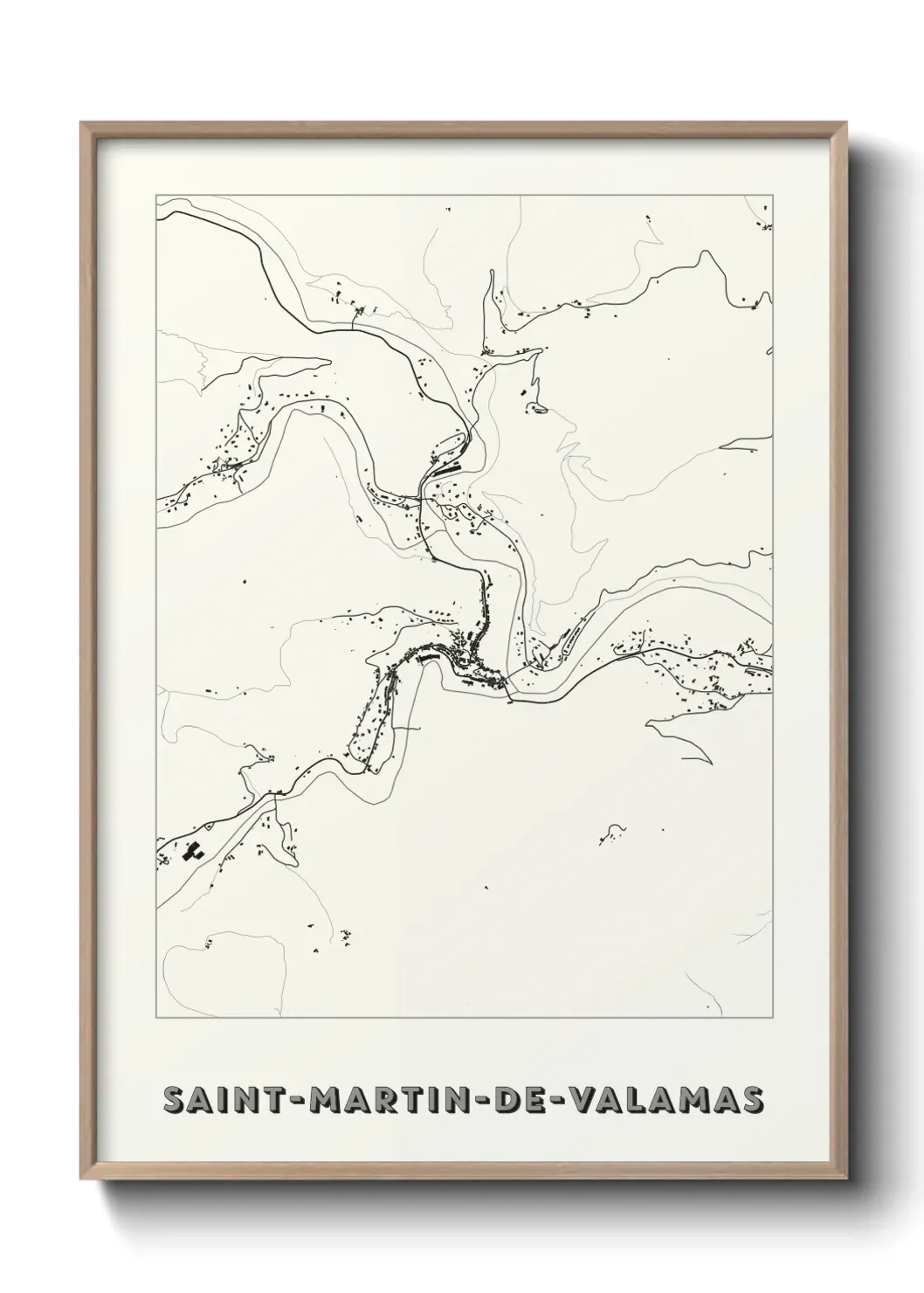 Un poster carte Saint-Martin-de-Valamas
