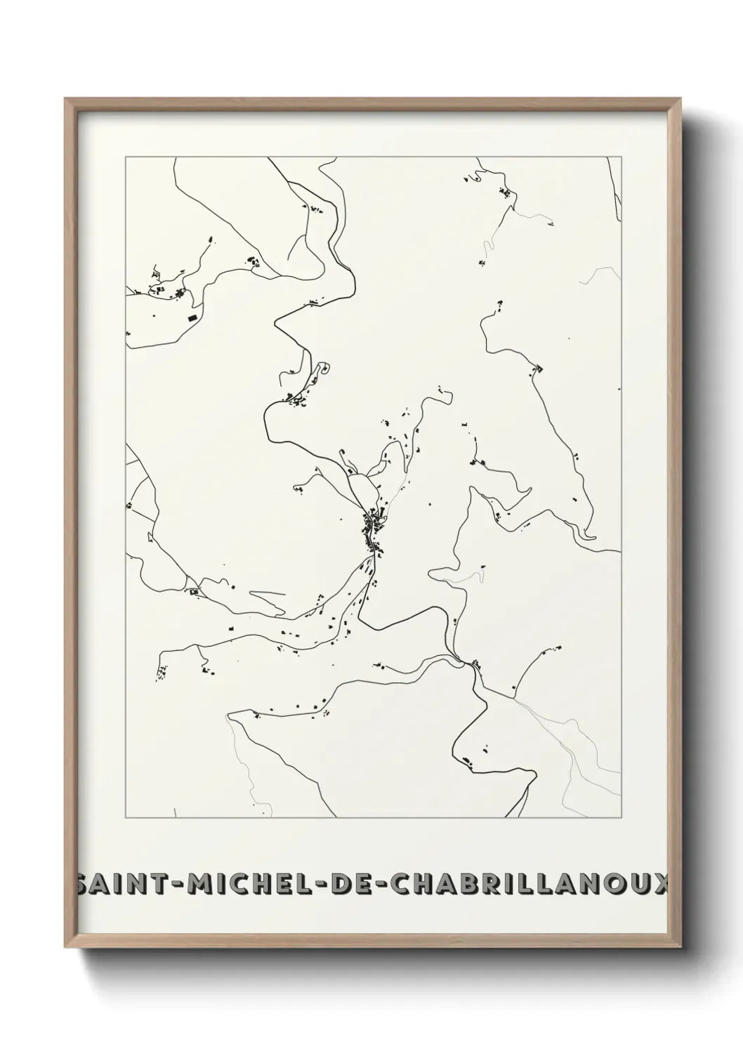 Un poster carte Saint-Michel-de-Chabrillanoux