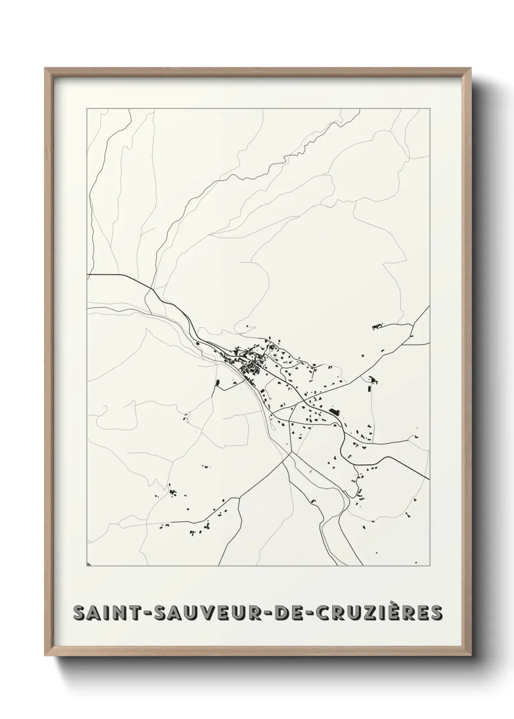 Un poster carte Saint-Sauveur-de-Cruzières