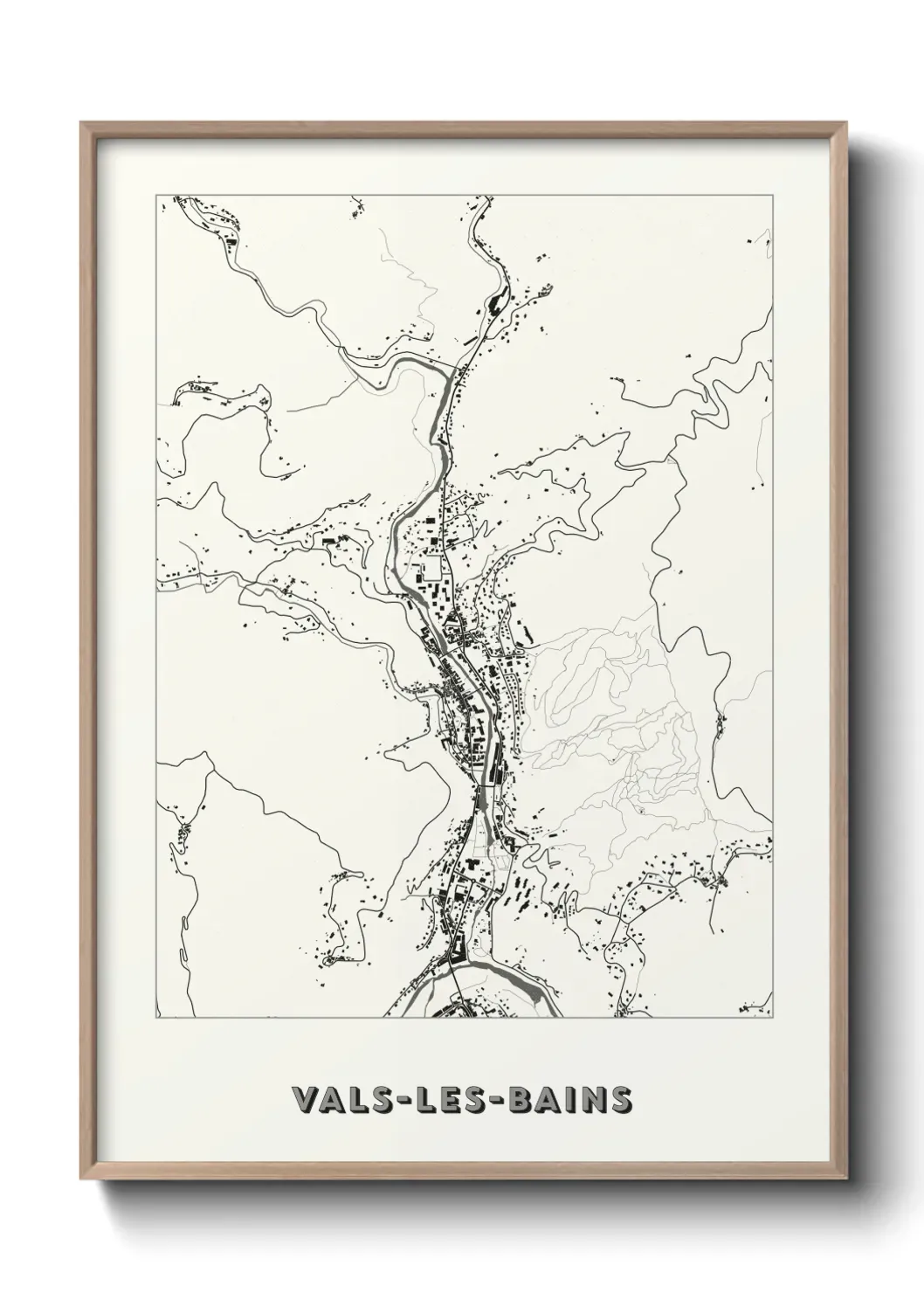 Un poster carte Vals-les-Bains