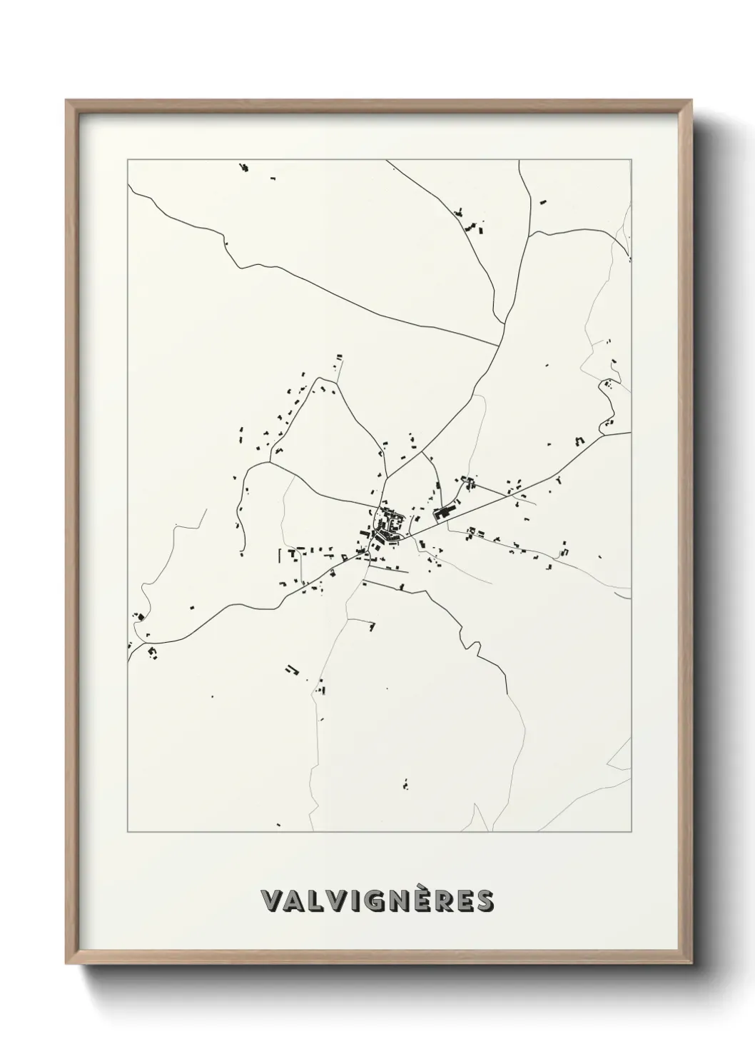 Un poster carte Valvignères