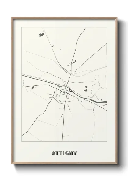 Une affiche de carte sur Attigny