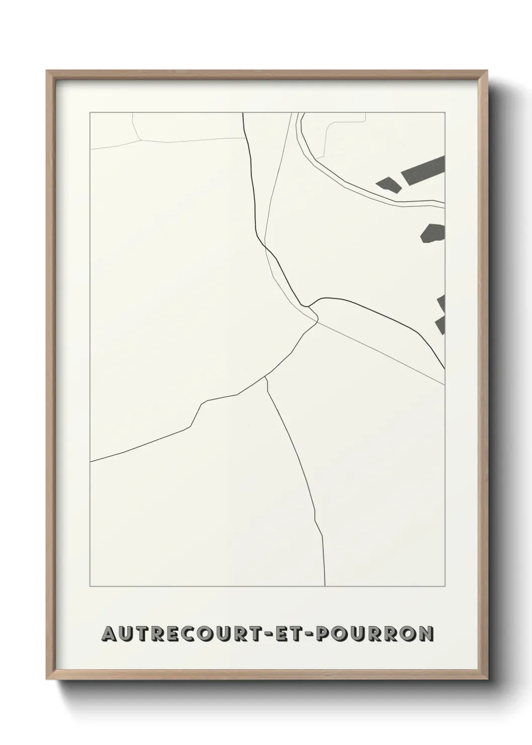 Un poster carte Autrecourt-et-Pourron