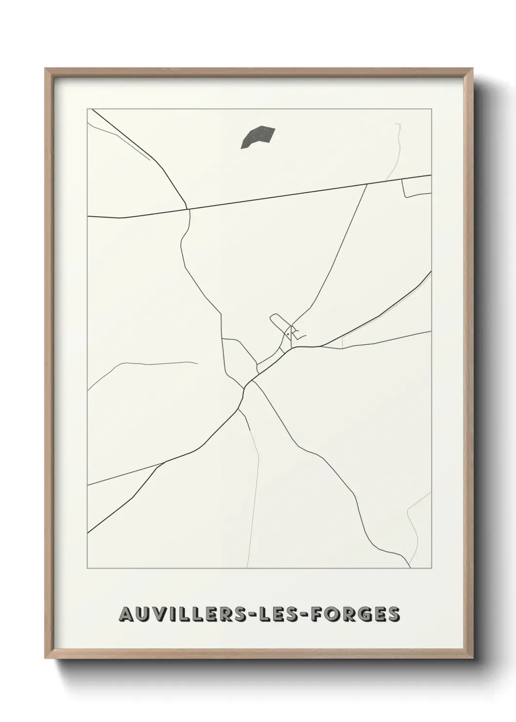 Un poster carte Auvillers-les-Forges