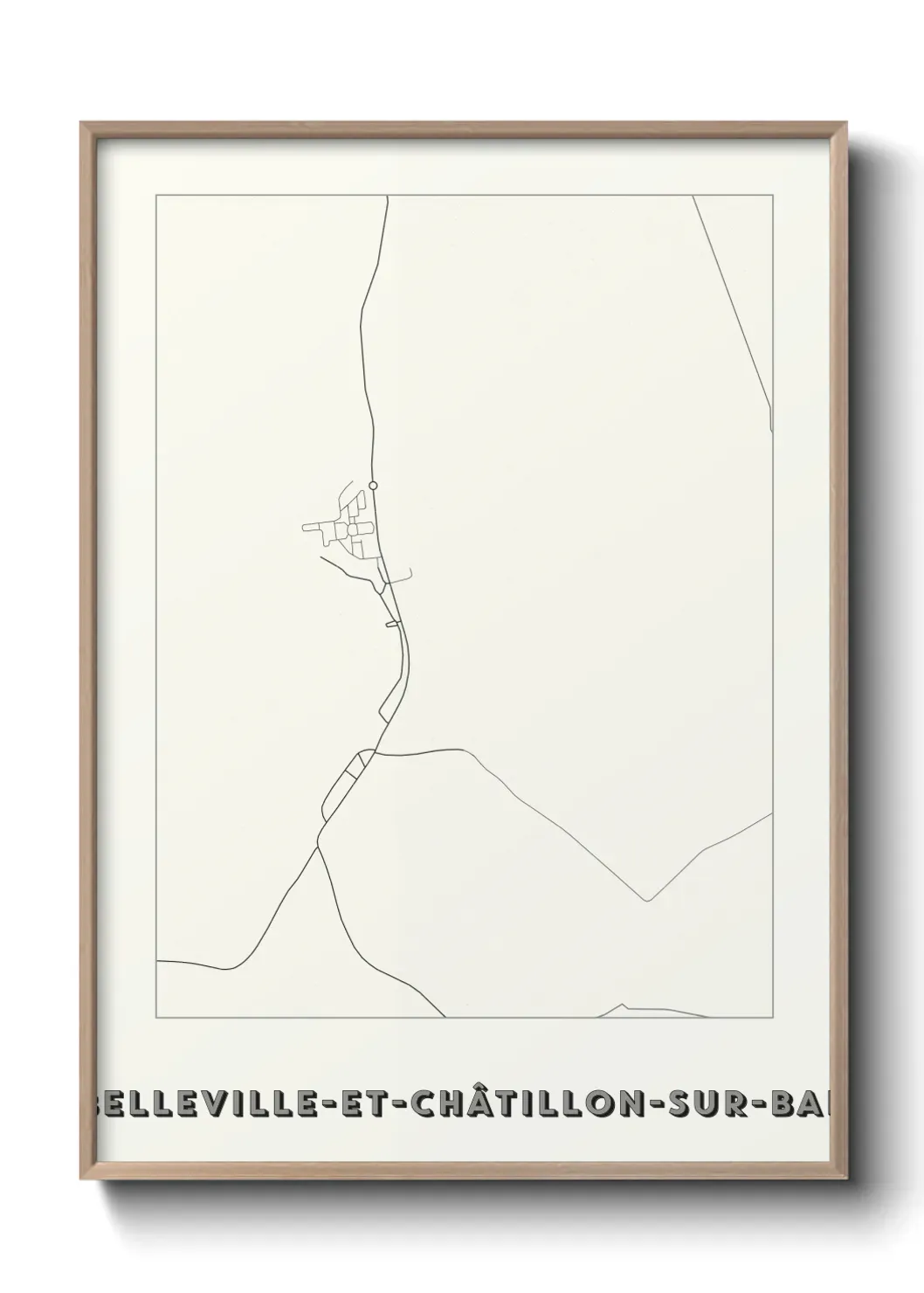 Un poster carte Belleville-et-Châtillon-sur-Bar