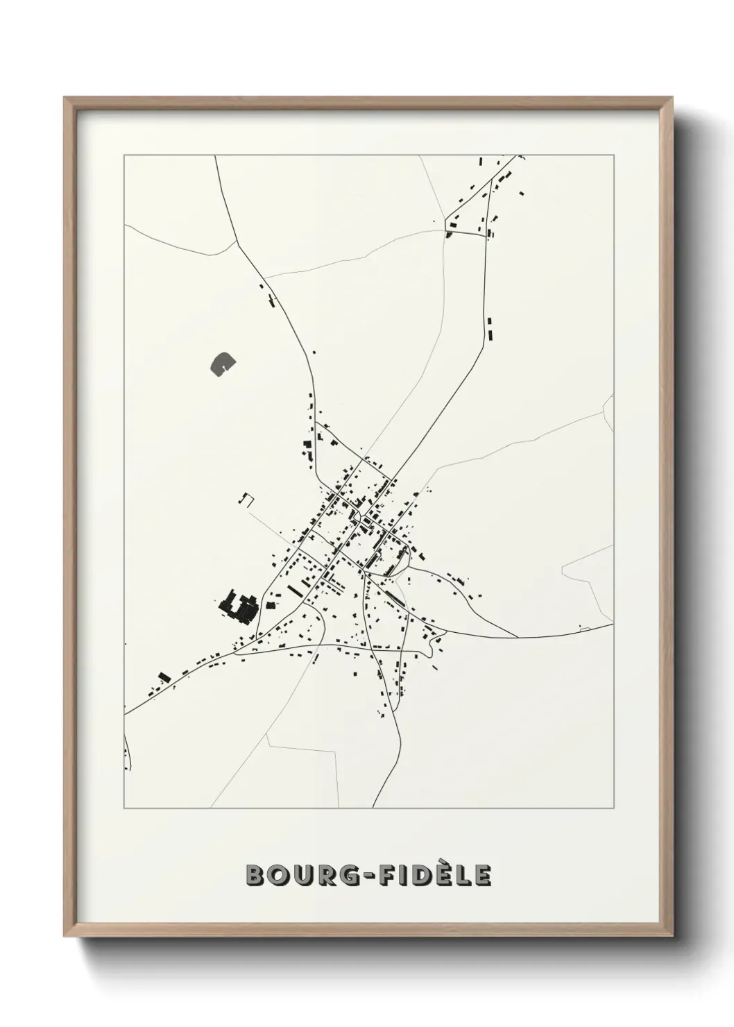 Un poster carte Bourg-Fidèle