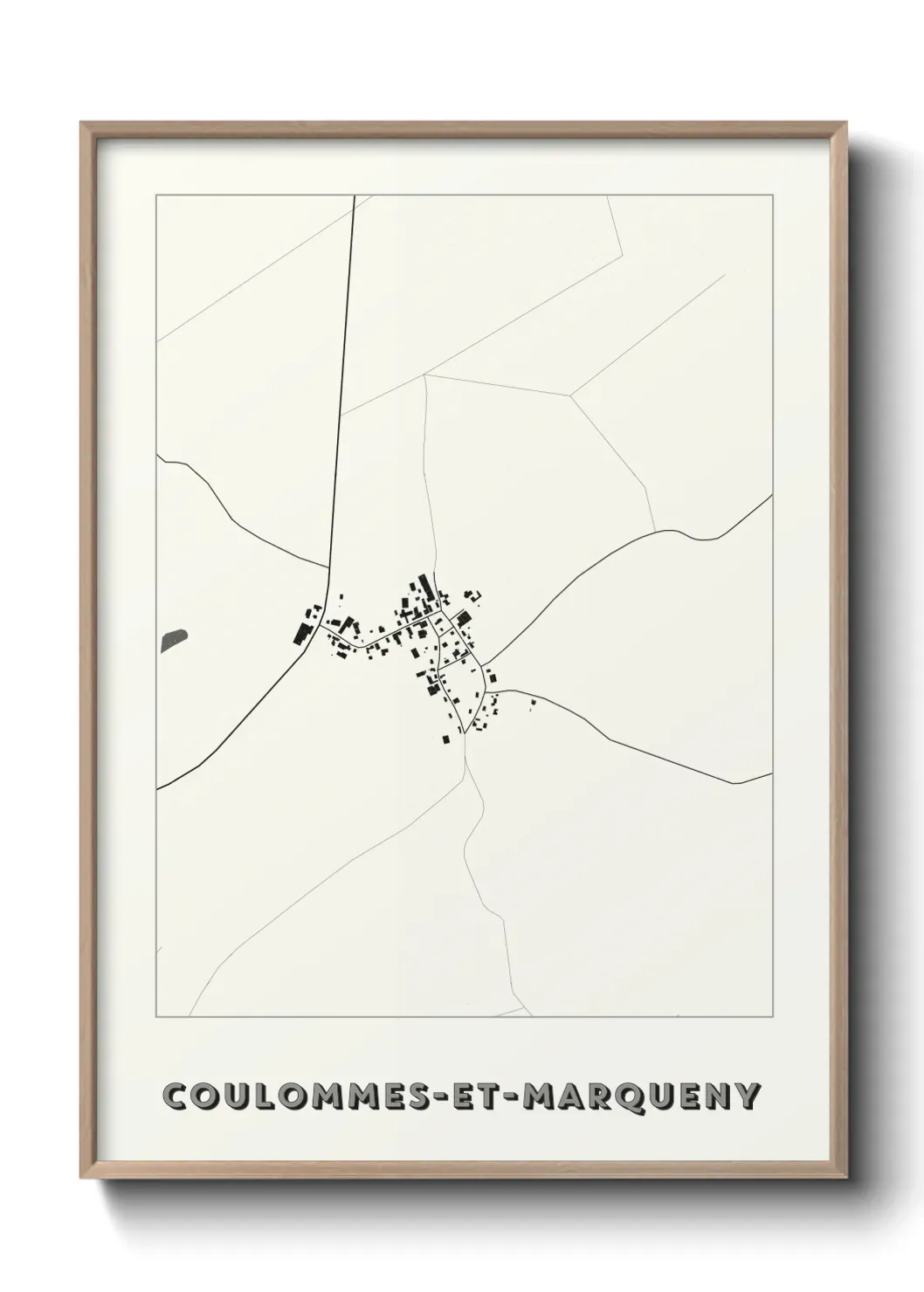 Un poster carte Coulommes-et-Marqueny