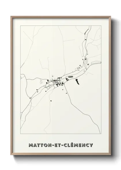 Une affiche de carte sur Matton-et-Clémency
