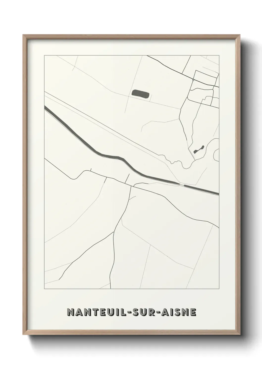 Un poster carte Nanteuil-sur-Aisne