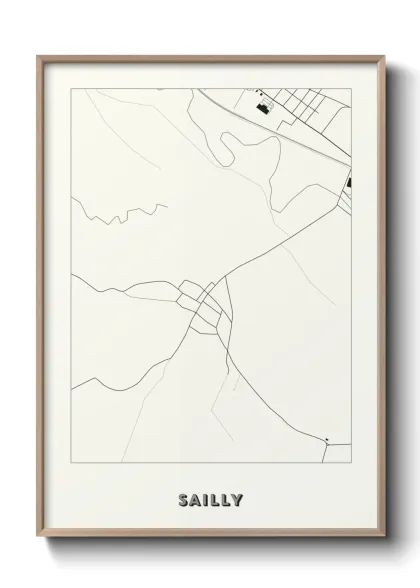 Une affiche de carte sur Sailly
