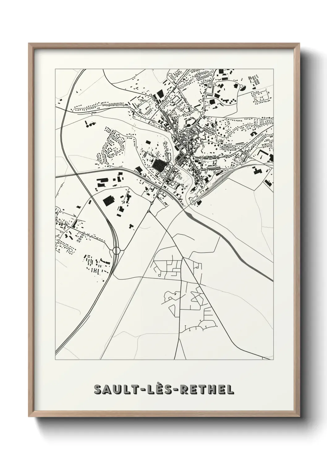 Un poster carte Sault-lès-Rethel