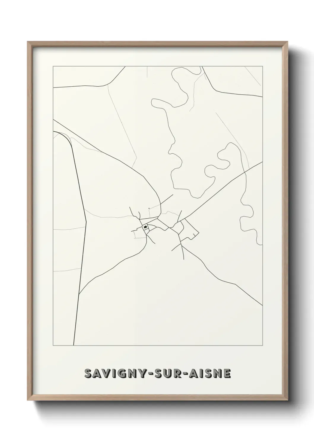 Un poster carte Savigny-sur-Aisne
