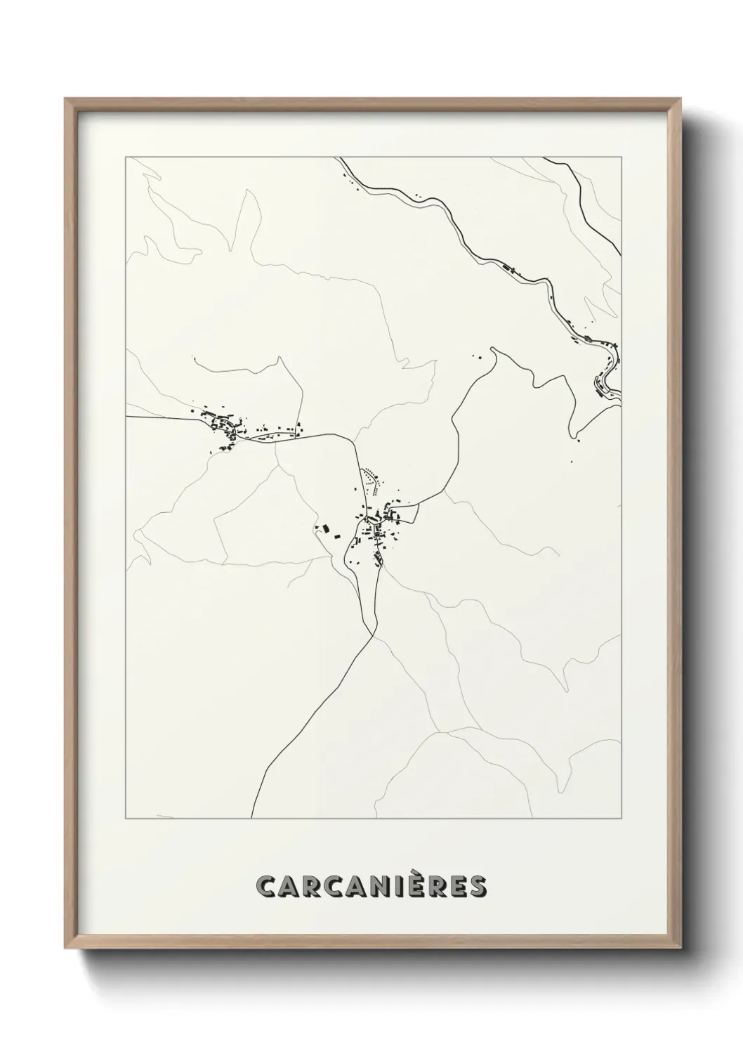 Un poster carte Carcanières