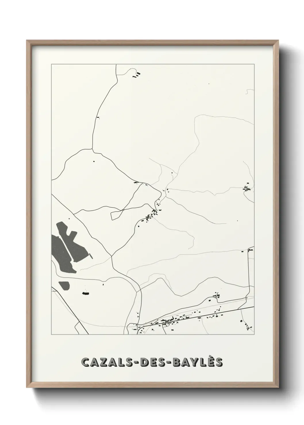 Un poster carte Cazals-des-Baylès