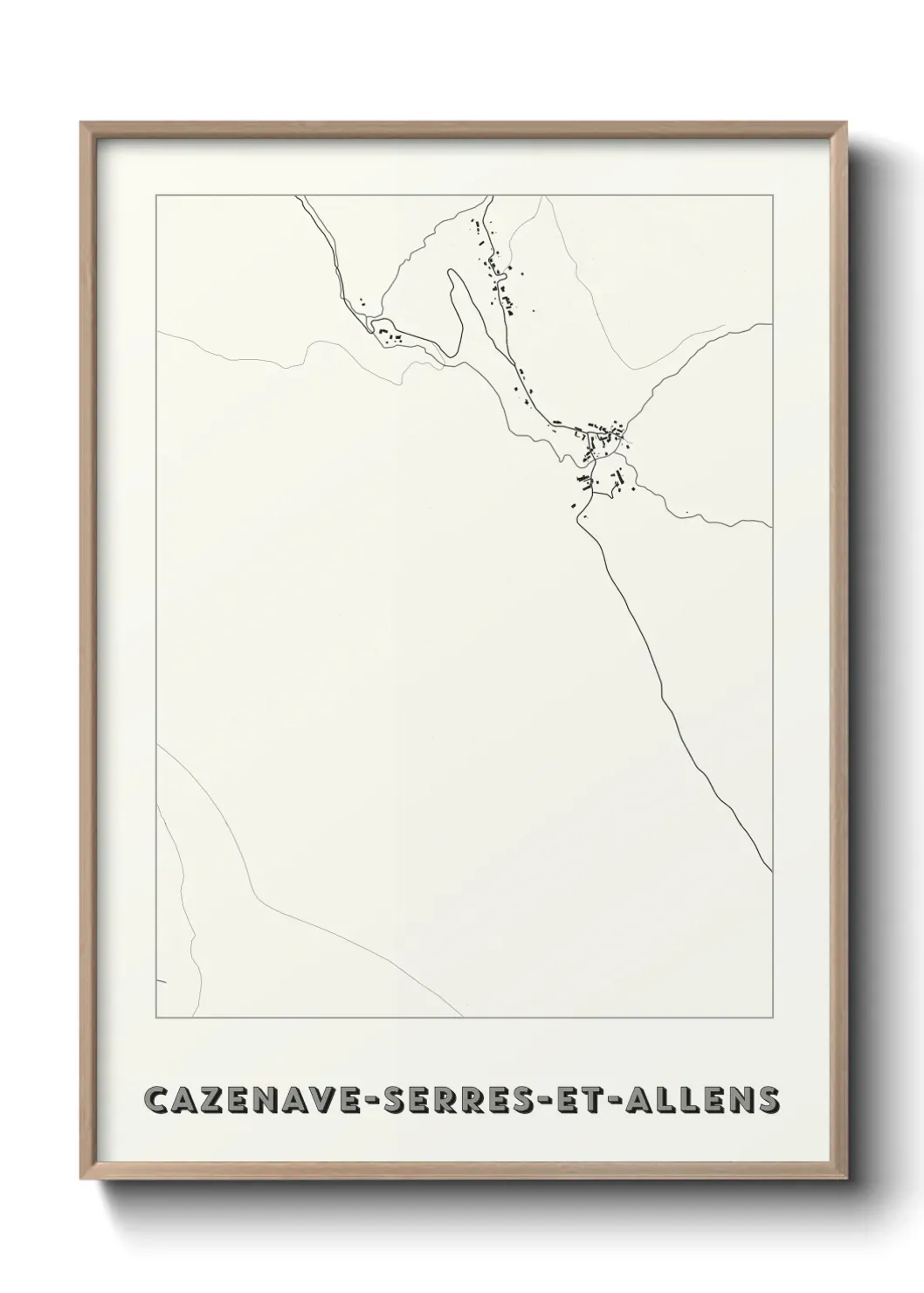 Un poster carte Cazenave-Serres-et-Allens