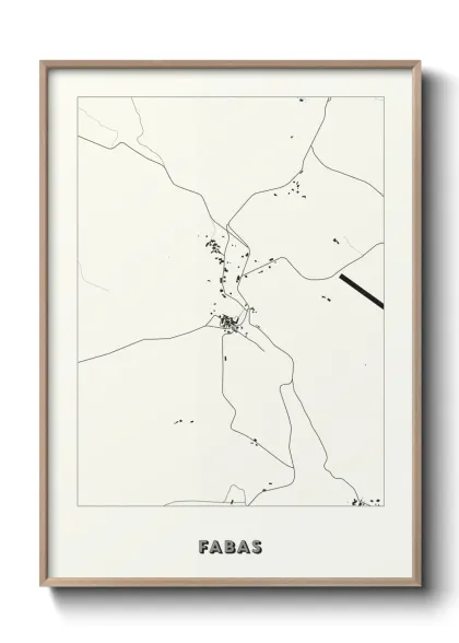 Une affiche de carte sur Fabas