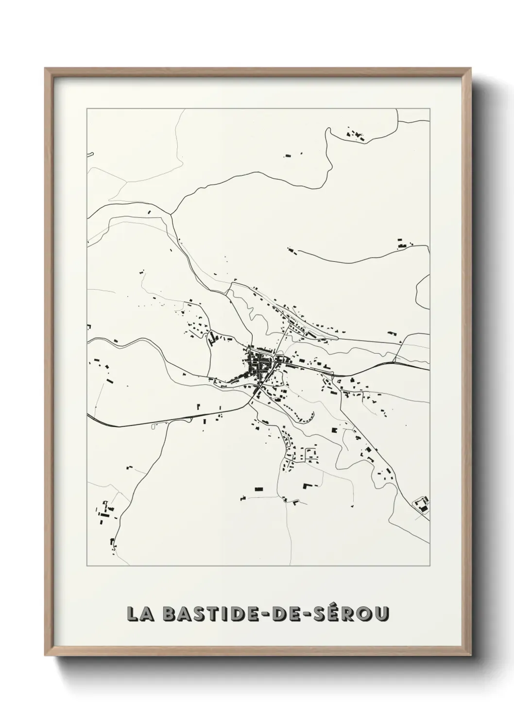 Un poster carte La Bastide-de-Sérou