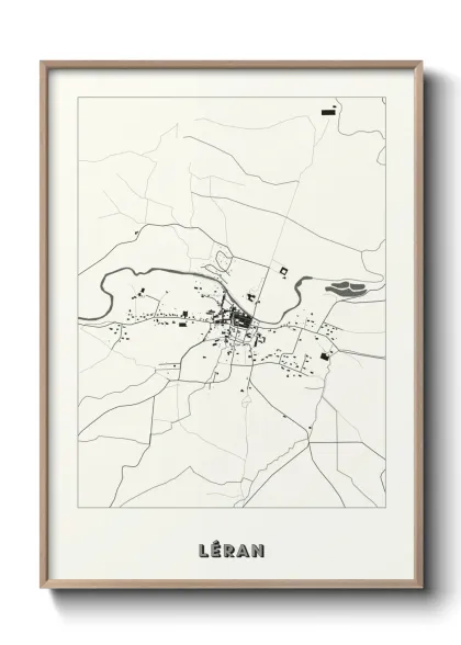 Une affiche de carte sur Léran