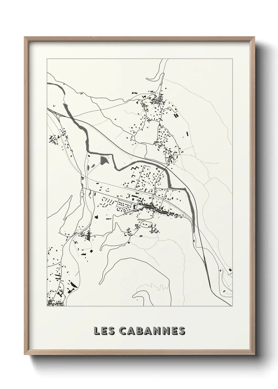 Un poster carte Les Cabannes