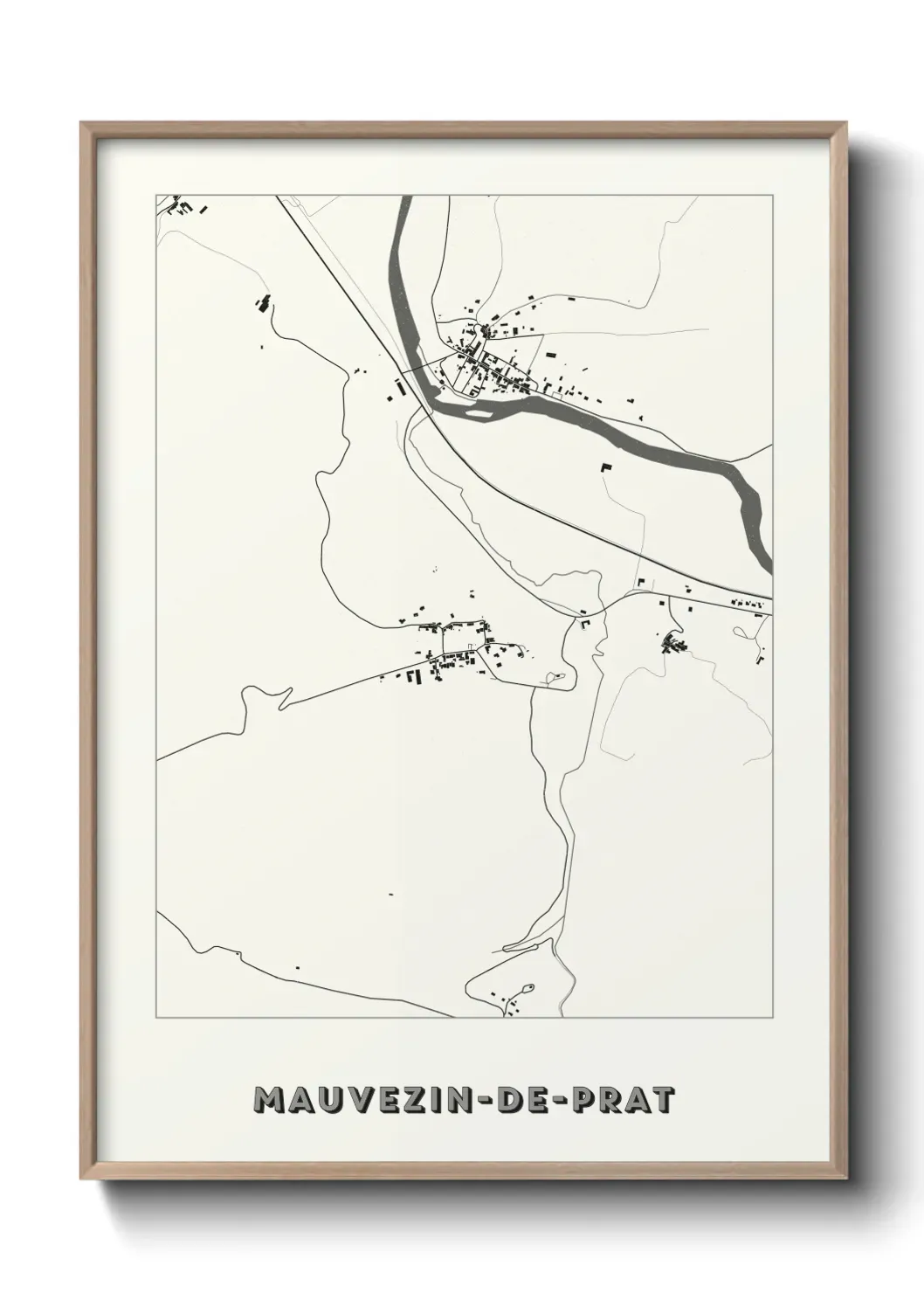 Un poster carte Mauvezin-de-Prat