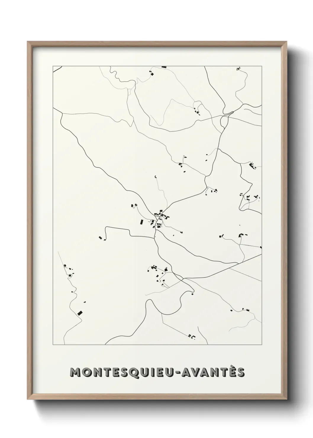 Un poster carte Montesquieu-Avantès