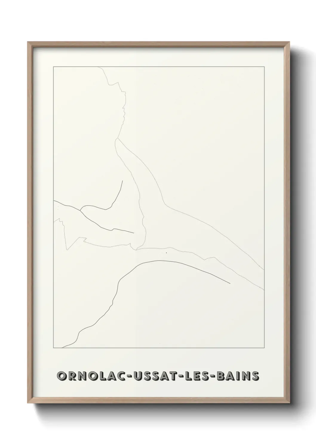 Un poster carte Ornolac-Ussat-les-Bains