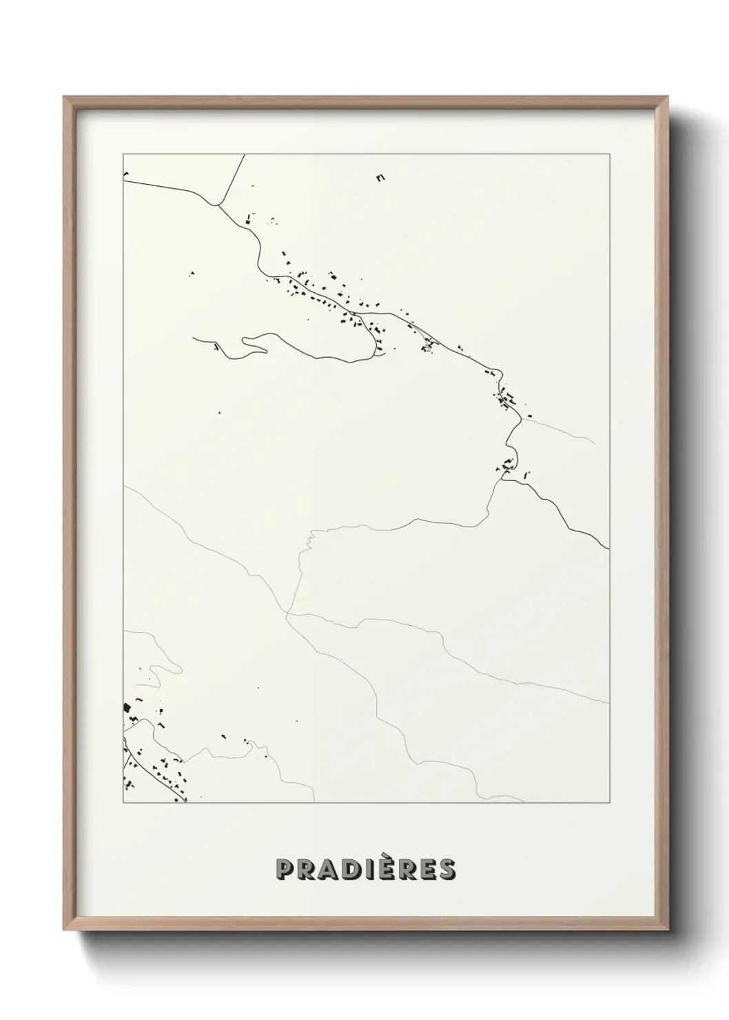 Un poster carte Pradières