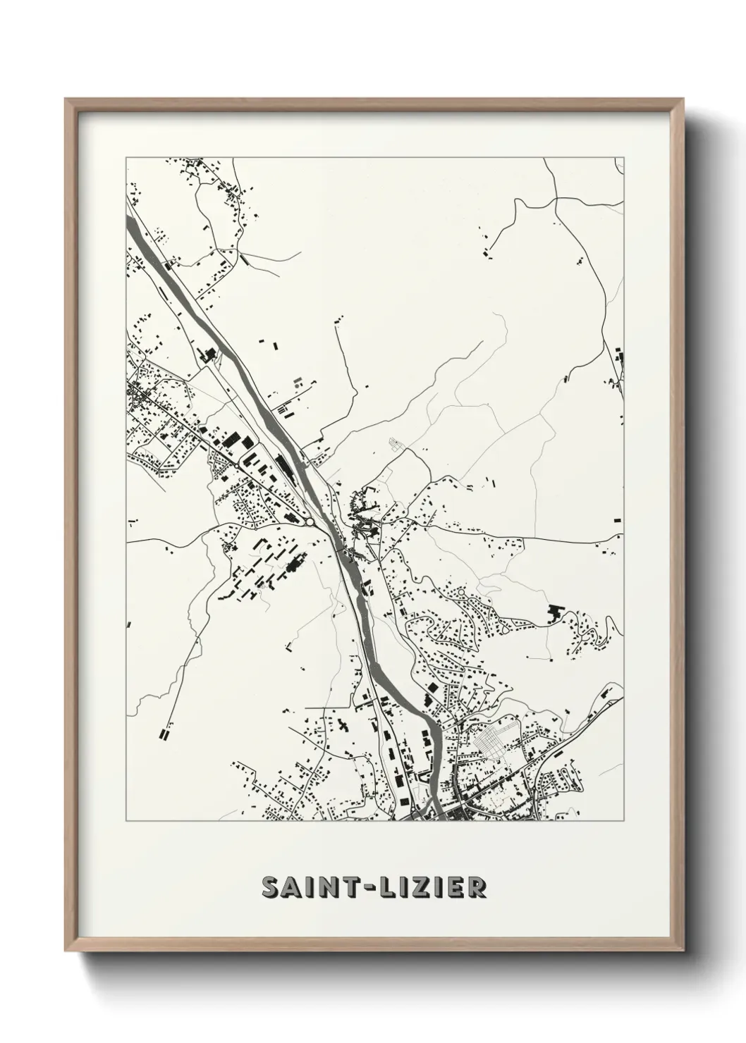 Un poster carte Saint-Lizier