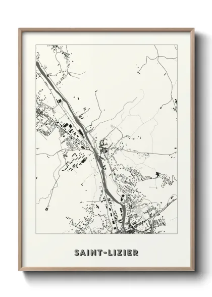 Une affiche de carte sur Saint-Lizier