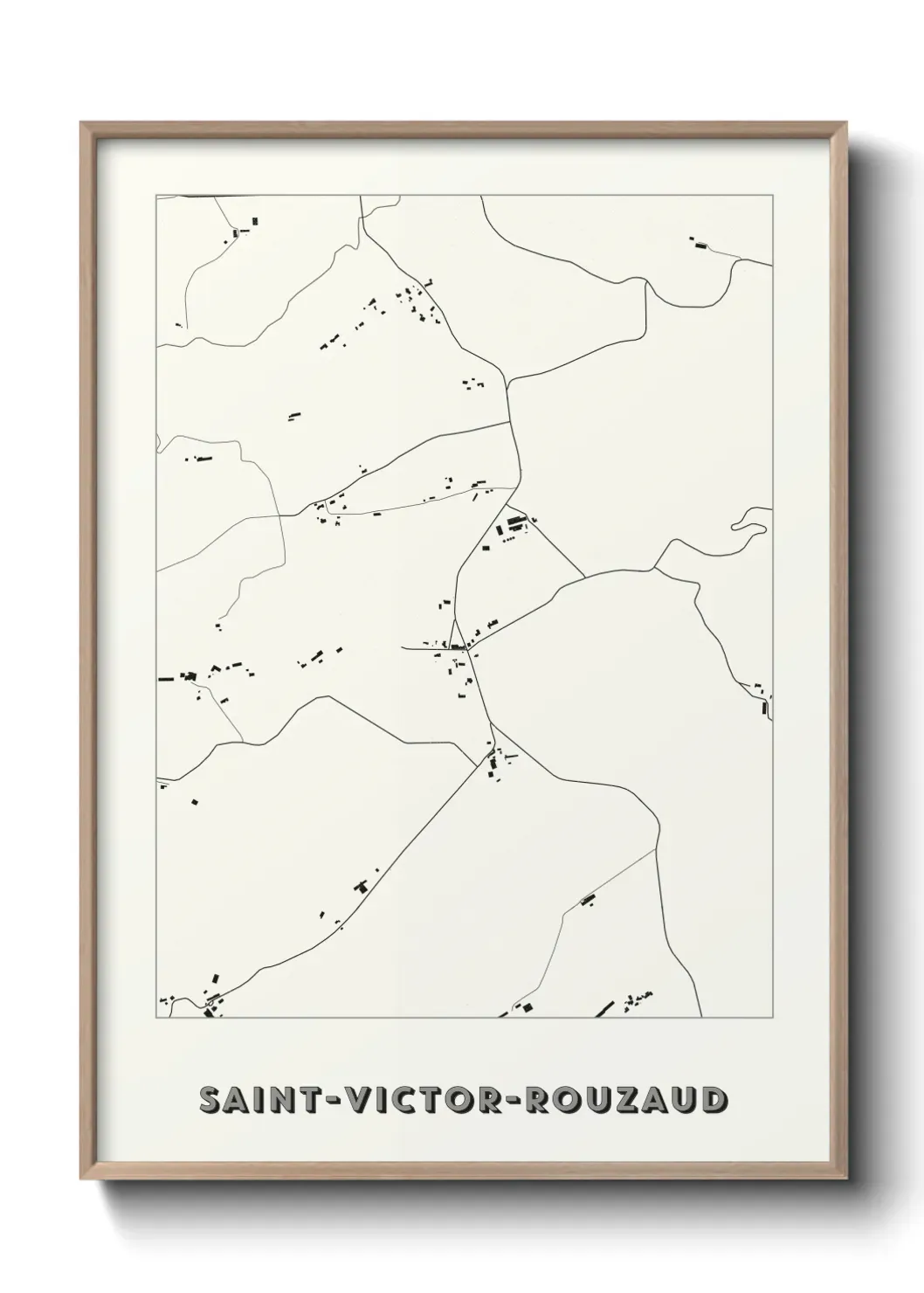 Un poster carte Saint-Victor-Rouzaud