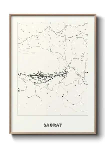 Une affiche de carte sur Saurat
