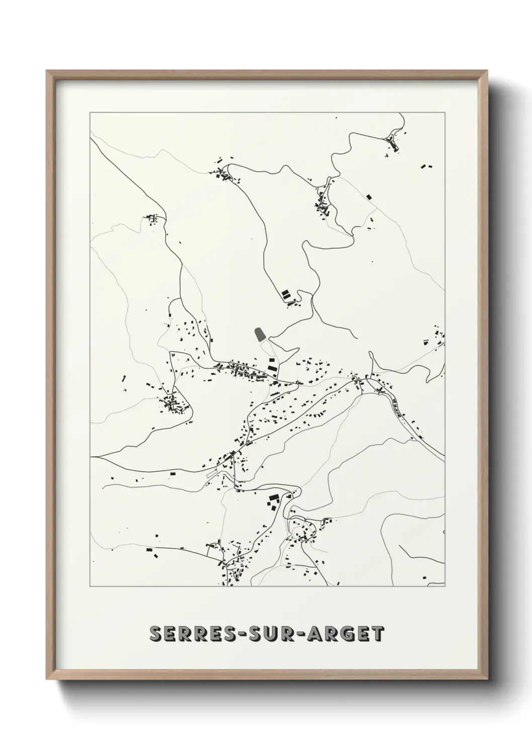 Un poster carte Serres-sur-Arget