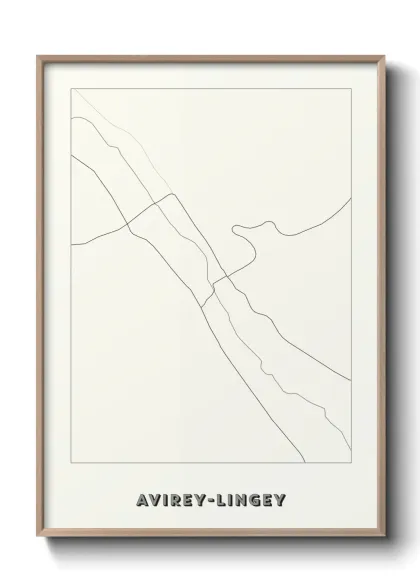 Une affiche de carte sur Avirey-Lingey