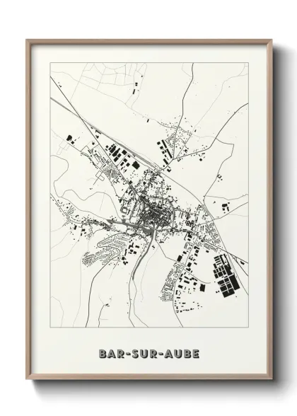 Une affiche de carte sur Bar-sur-Aube