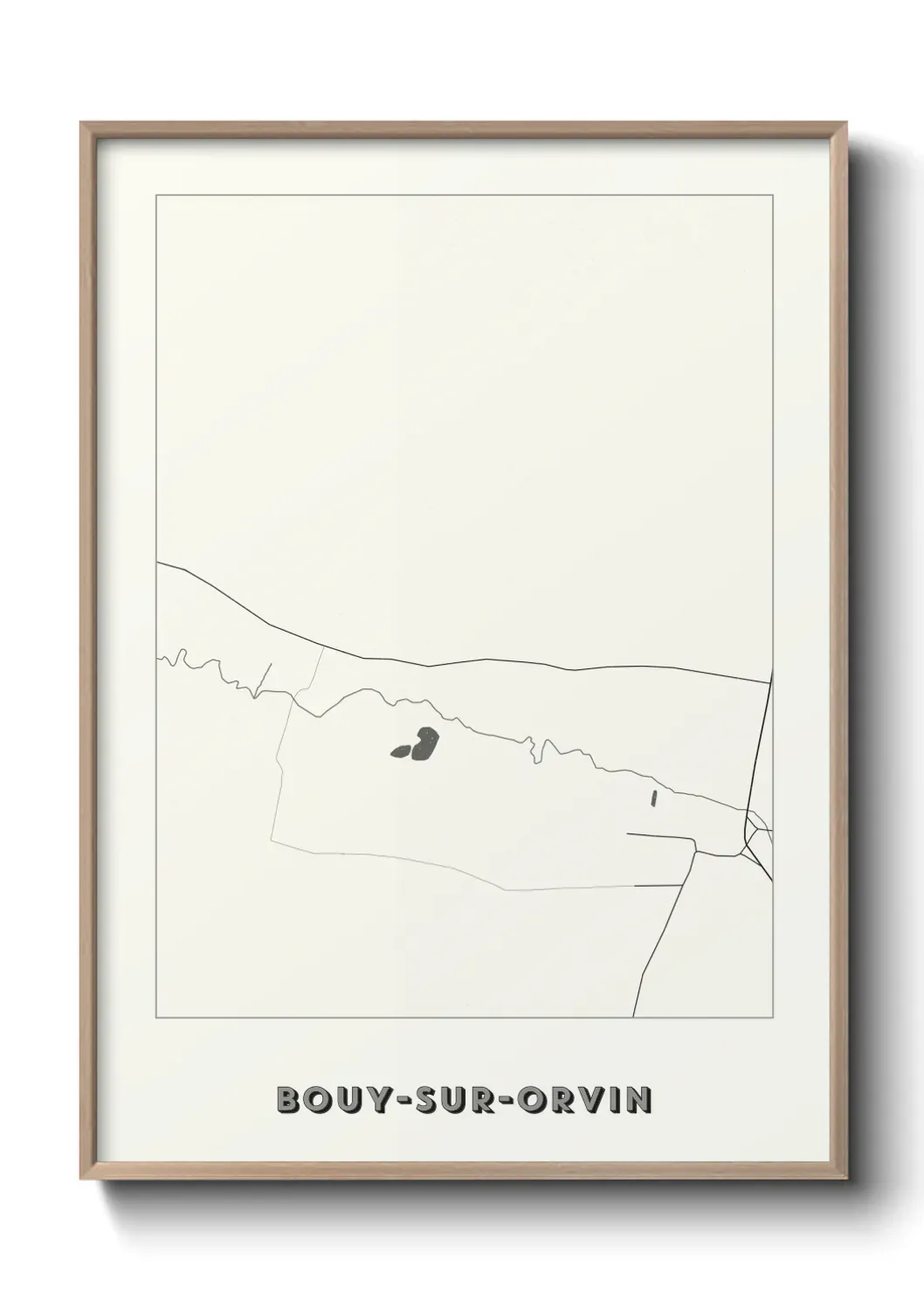 Un poster carte Bouy-sur-Orvin