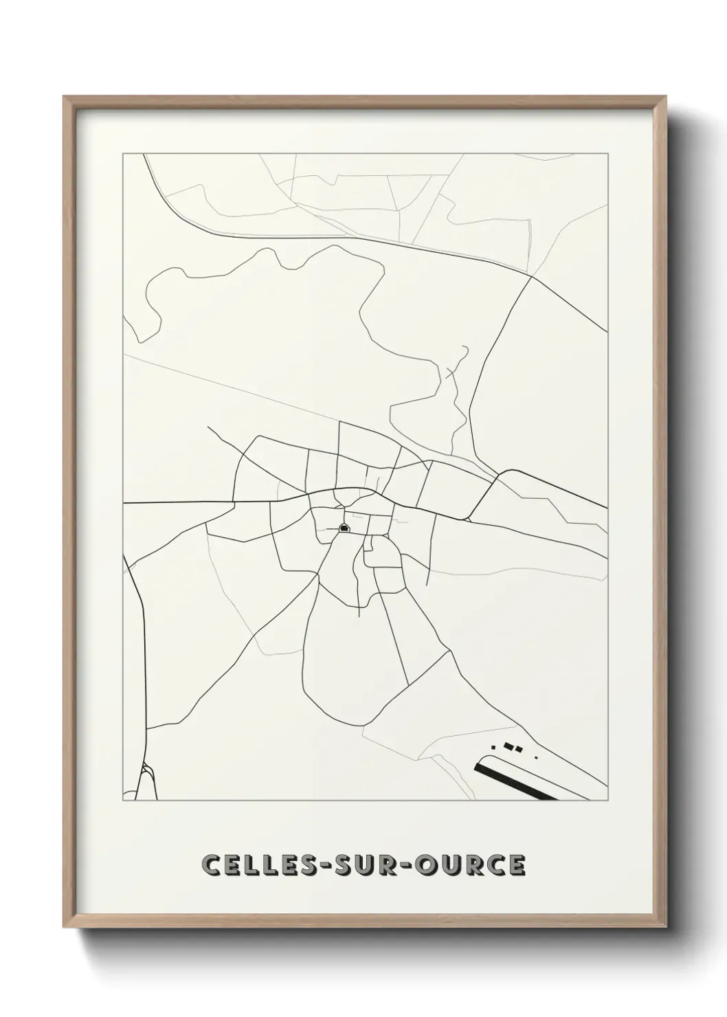 Un poster carte Celles-sur-Ource
