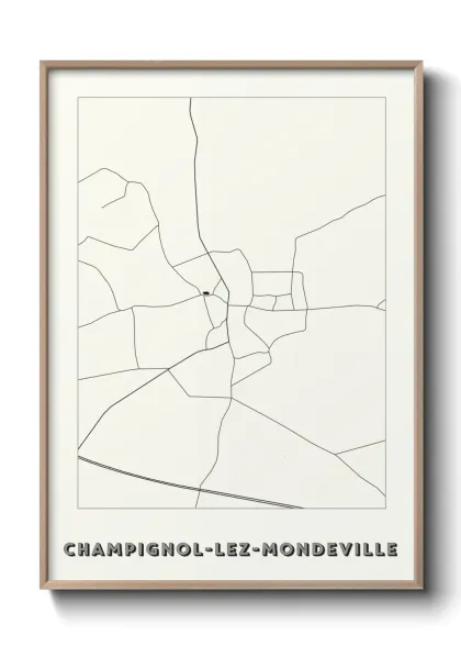 Une affiche de carte sur Champignol-lez-Mondeville