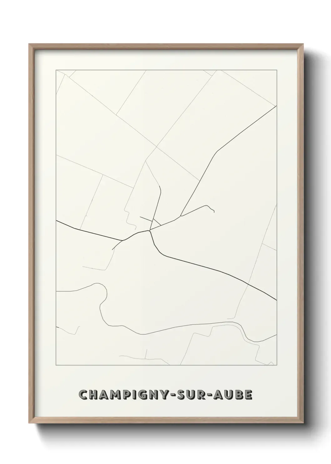 Un poster carte Champigny-sur-Aube