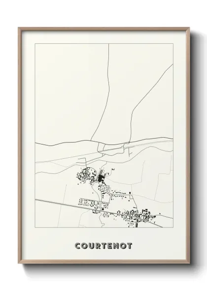 Une affiche de carte sur Courtenot