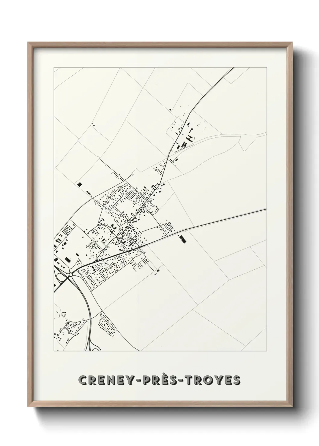 Un poster carte Creney-près-Troyes