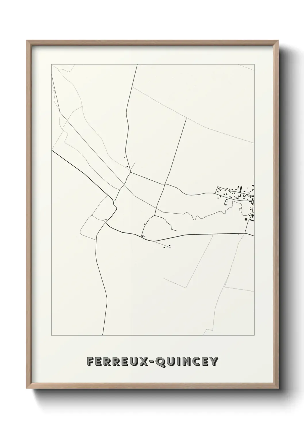 Un poster carte Ferreux-Quincey
